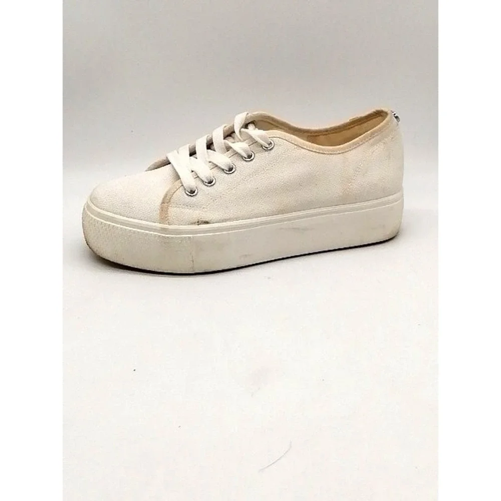 Steve Madden Sneaker Womens Elore White 8.5 Platform Walking Shoes Comfort